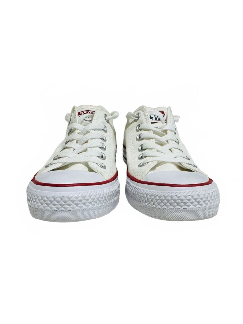 Converse Chuck Taylor All Star Low Top Sneakers White Red Woman's Size 8 - Picture 4 of 11